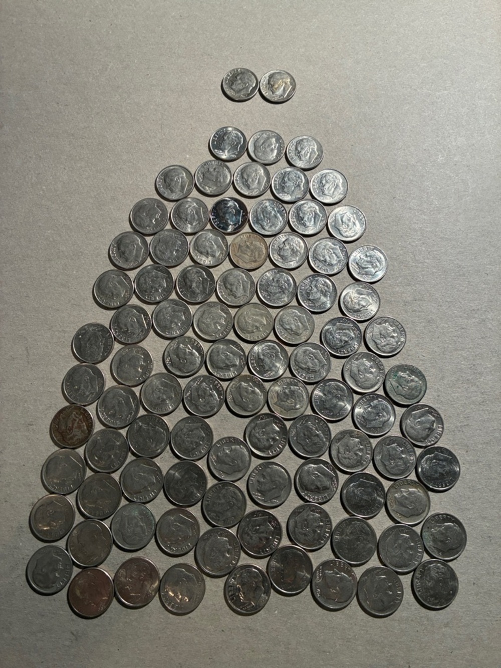 92 Dimes - Silver Tone Coin Lot